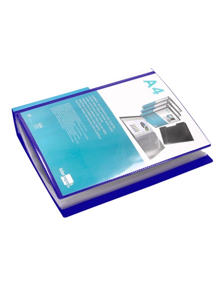 Carpeta liderpapel personaliza 37862 100 fundas polipropilenodin a4 azul con cajetin