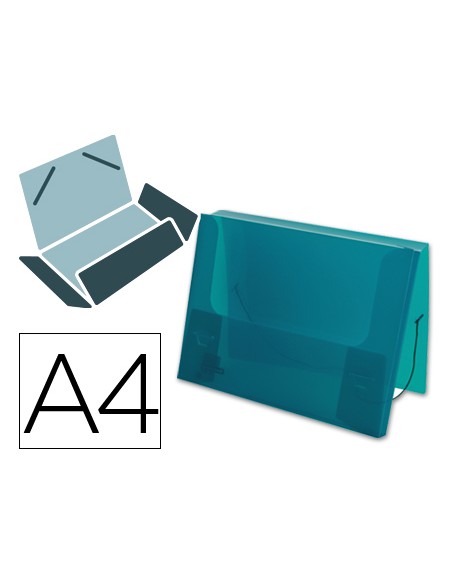 Carpeta liderpapel portadocumentos gomas 36933 polipropileno din a4 verde translucido lomo 25 mm
