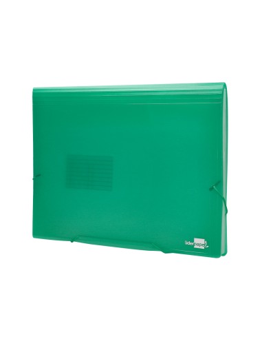 Carpeta liderpapel clasificador fuelle 32113 polipropileno din a4 verde transparente 13 departamentos