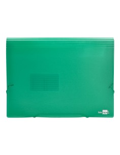 Carpeta liderpapel clasificador fuelle 32113 polipropileno din a4 verde transparente 13 departamentos