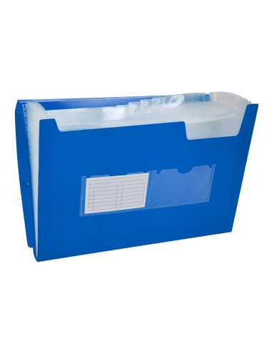 Carpeta liderpapel clasificador fuelle 32112 polipropileno din a4 azul transparente 13 departamentos
