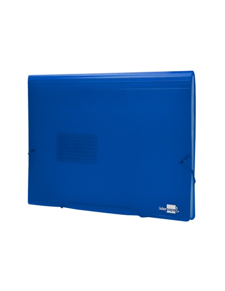 Carpeta liderpapel clasificador fuelle 32112 polipropileno din a4 azul transparente 13 departamentos