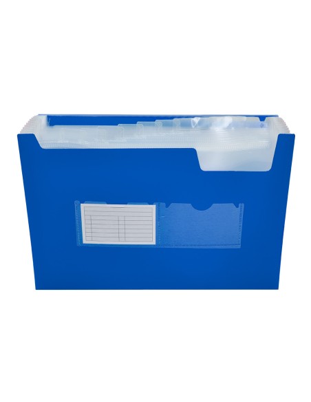 Carpeta liderpapel clasificador fuelle 32112 polipropileno din a4 azul transparente 13 departamentos