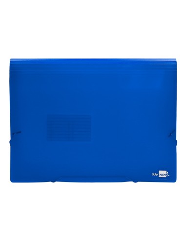 Carpeta liderpapel clasificador fuelle 32112 polipropileno din a4 azul transparente 13 departamentos