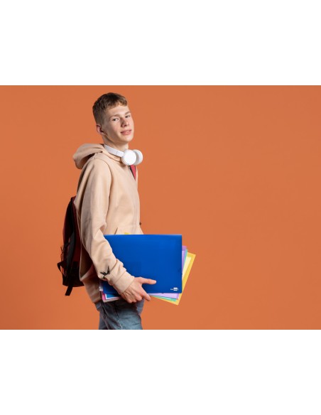 Carpeta liderpapel clasificador fuelle 32112 polipropileno din a4 azul transparente 13 departamentos