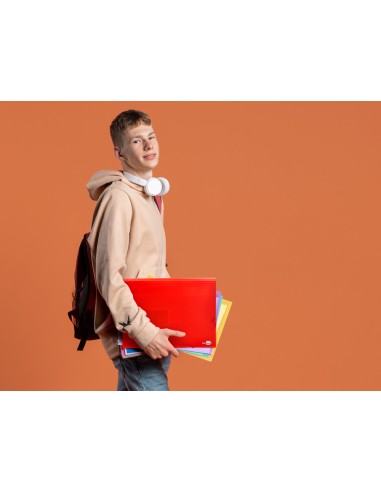 Carpeta liderpapel clasificador fuelle 32110 polipropileno din a4 roja transparente 13 departamentos