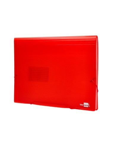 Carpeta liderpapel clasificador fuelle 32110 polipropileno din a4 roja transparente 13 departamentos