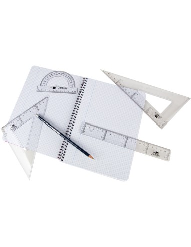 Escuadra liderpapel 30 cm plastico cristal