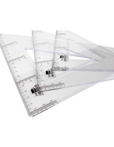 Escuadra liderpapel 30 cm plastico cristal