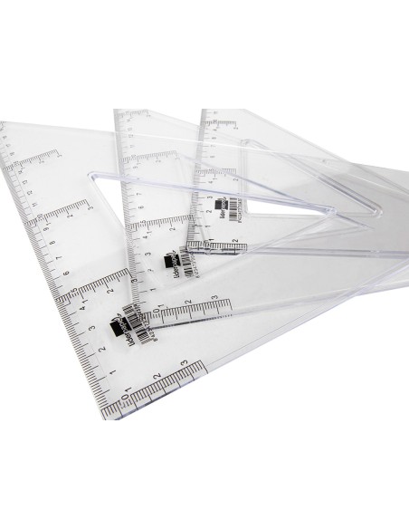 Escuadra liderpapel 25 cm plastico cristal