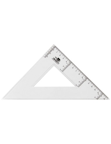 Escuadra liderpapel 25 cm plastico cristal