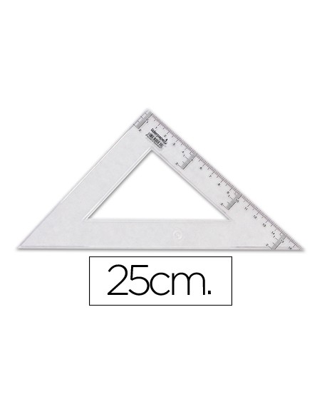 Escuadra liderpapel 25 cm plastico cristal