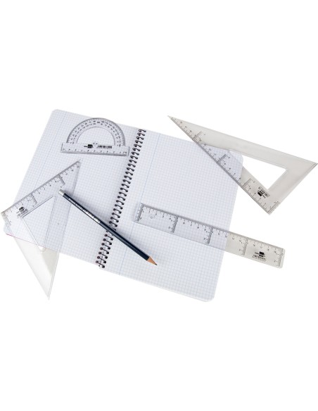Escuadra liderpapel 20 cm plastico cristal