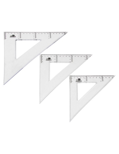 Escuadra liderpapel 20 cm plastico cristal