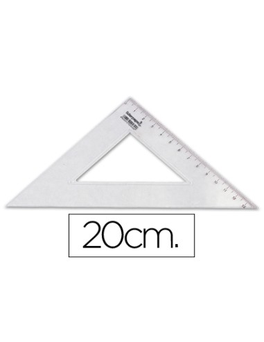 Escuadra liderpapel 20 cm plastico cristal