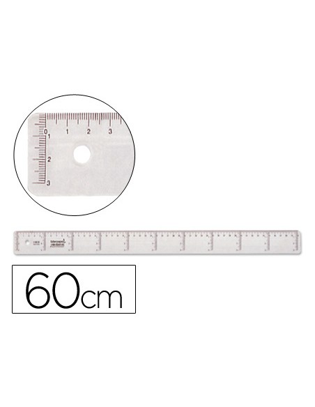 Regla liderpapel plastico cristal 60 cm