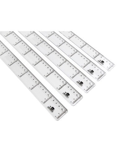 Regla liderpapel plastico cristal 30 cm