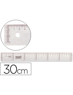 Regla liderpapel plastico cristal 30 cm