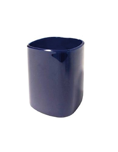 Cubilete portalapices q connect azul opaco plastico diametro 80 mm alto 103 mm