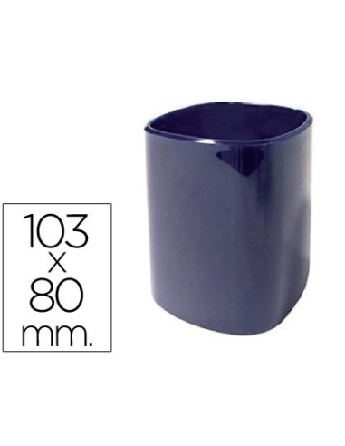 Cubilete portalapices q connect azul opaco plastico diametro 80 mm alto 103 mm