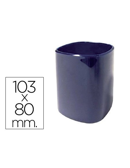 Cubilete portalapices q connect azul opaco plastico diametro 80 mm alto 103 mm