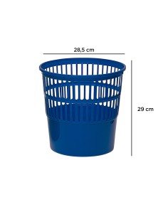 Papelera plastico q connect 15 litros rejilla color azul 285x290 mm