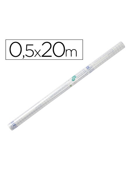 Rollo plastico adhesivo liderpapel 050x20 mt 80 mc removible