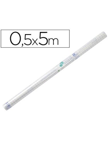 Rollo plastico adhesivo liderpapel 050x5 mt 50 mc forralibros removible