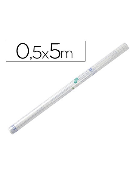 Rollo plastico adhesivo liderpapel 050x5 mt 50 mc forralibros removible