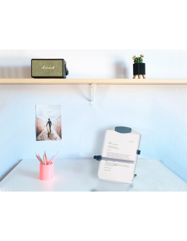 Atril para ordenador de sobremesa q connect base regulable de plastico