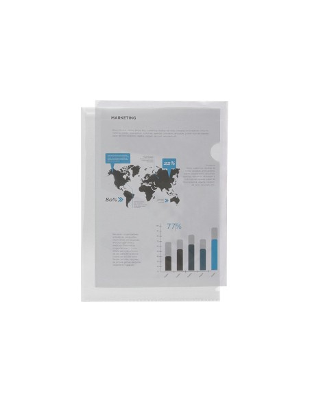 Carpeta liderpapel dossier unero 44004 polipropileno din a4 incolora 20 hojas