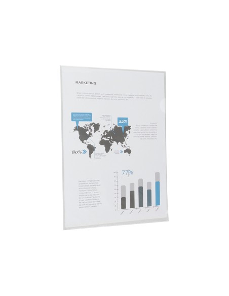 Carpeta liderpapel dossier unero 44004 polipropileno din a4 incolora 20 hojas