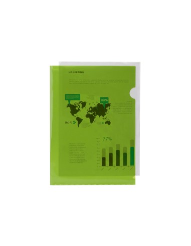 Carpeta liderpapel dossier unero 44003 polipropileno din a4 verde 20 hojas