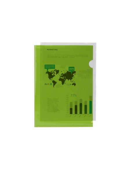 Carpeta liderpapel dossier unero 44003 polipropileno din a4 verde 20 hojas