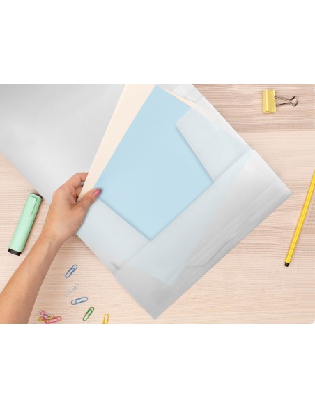 Carpeta liderpapel gomas solapas 34964 polipropileno din a4 transparente translucido