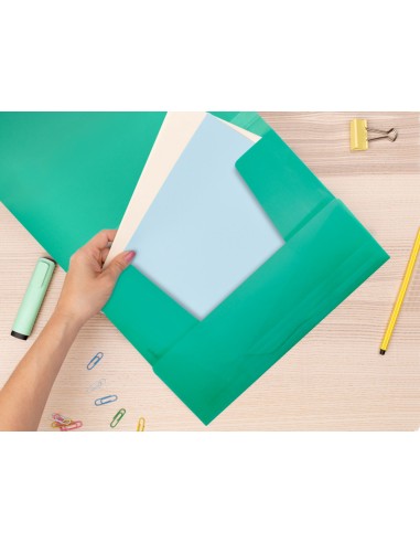 Carpeta liderpapel gomas solapas 34963 polipropileno din a4 verde translucido