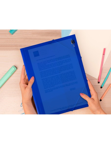 Carpeta liderpapel gomas solapas 34962 polipropileno din a4 azul translucido