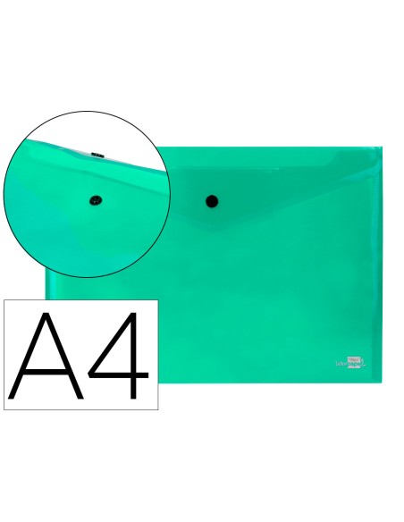 Carpeta liderpapel dossier broche 34043 polipropileno din a4 verde transparente 50 hojas