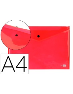 Carpeta liderpapel dossier broche 34040 polipropileno din a4 roja transparente 50 hojas