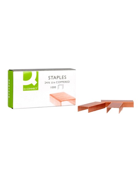 Grapas q connect nº 22 6 24 6 cobreadas caja de 1000 unidades