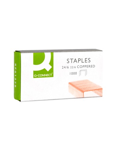 Grapas q connect nº 22 6 24 6 cobreadas caja de 1000 unidades