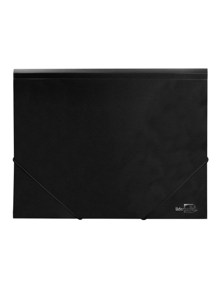 Carpeta liderpapel gomas solapas 38725 polipropileno din a4 negro opaco