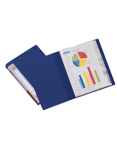 Carpeta liderpapel personaliza 37022 30 fundas polipropileno din a4 azul lomo personalizable