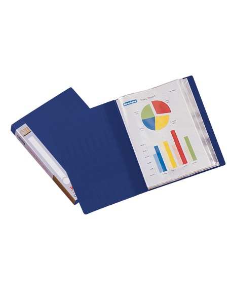 Carpeta liderpapel personaliza 37022 30 fundas polipropileno din a4 azul lomo personalizable