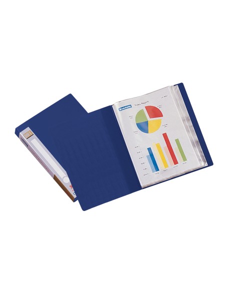 Carpeta liderpapel personaliza 31702 10 fundas polipropileno din a4 azul lomo personalizable
