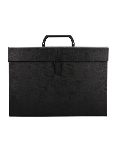 Maletin liderpapel con fuelle y asa carton forrado 19 departamentos 255x390x120 mm