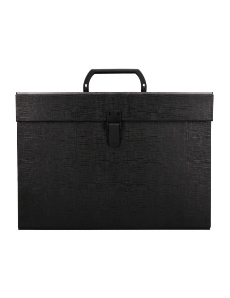 Maletin liderpapel con fuelle y asa carton forrado 19 departamentos 255x390x120 mm