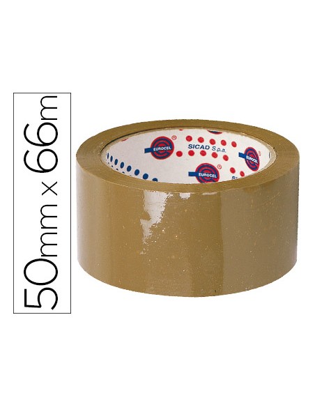Cinta adhesiva eurocel polipropileno havana 66 mt x 50 mm para embalaje