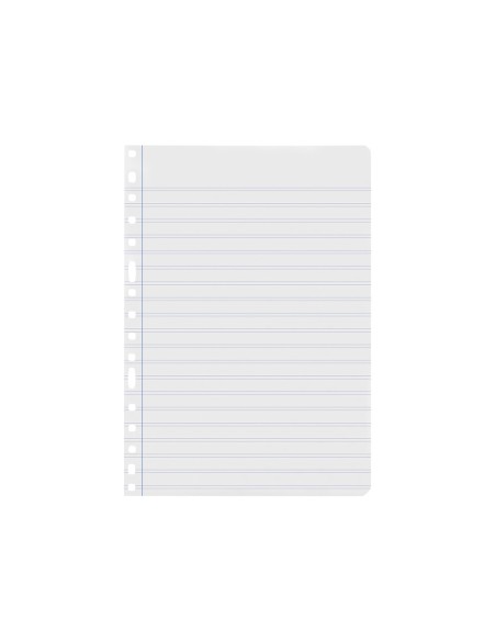 Recambio liderpapel folio 100 hojas 60g m2 pauta 5ª 25mm con margen 16 taladros