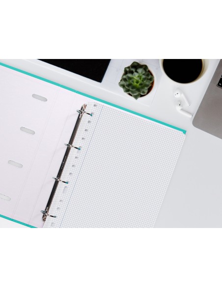 Recambio liderpapel a4 100 hojas 60g m2 cuadro 4 mm con margen 16 taladros